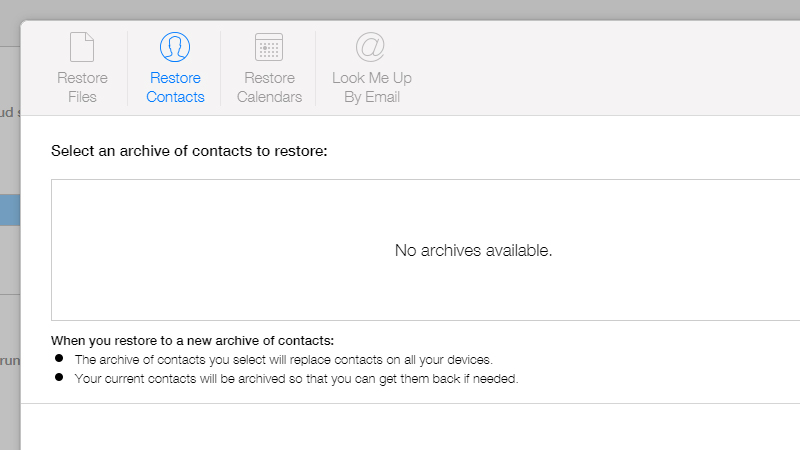 Illustration for article titled How To Bring Back Deleted Contacts, Photos and Files With iCloud.com